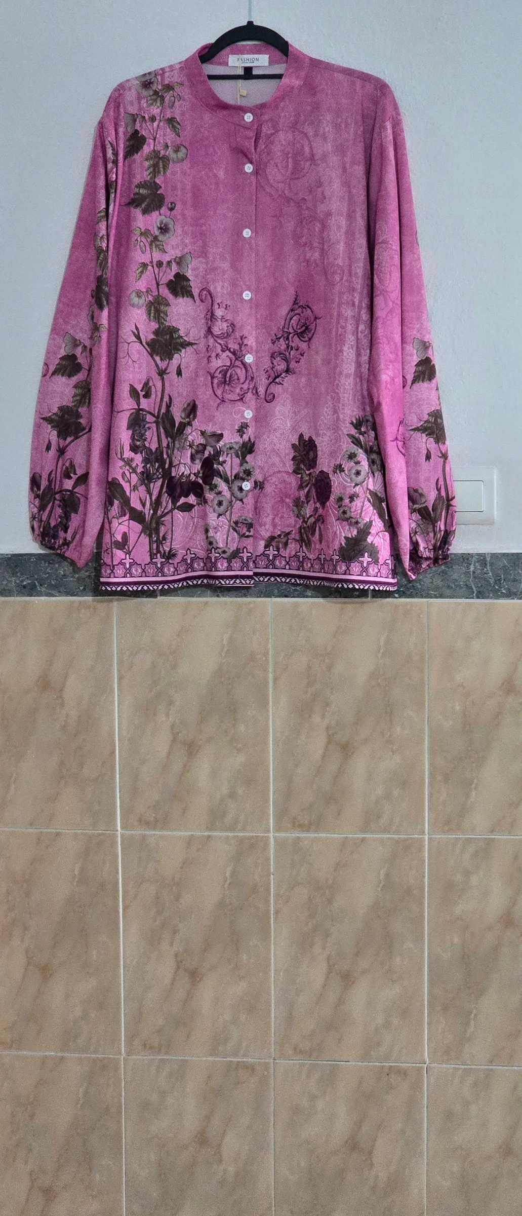 Camisa rosa estampada de manga larga – photo 4